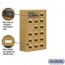 Salsbury Cell Phone Storage Locker - with Front Access Panel - 6 Door High Unit (8 Inch Deep Compartments) - 18 A Doors (17 usable) - Gold - Surface Mounted - Resettable Combination Locks